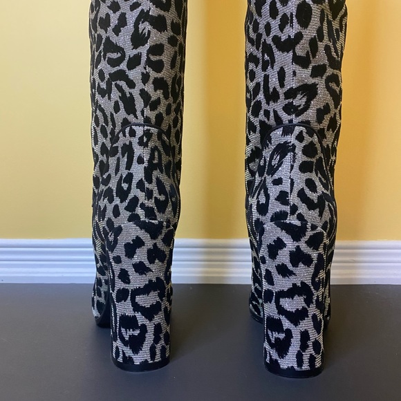 DOLCE & GABBANA Animal Print Grosgrain Trim Boots - Picture 10 of 14